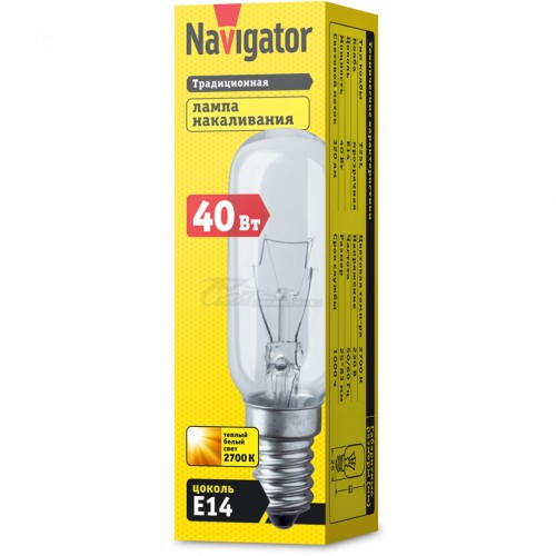 Лампа накаливания для вытяжек и холодильников NI-T25L-40Вт Е14 61206 Navigator