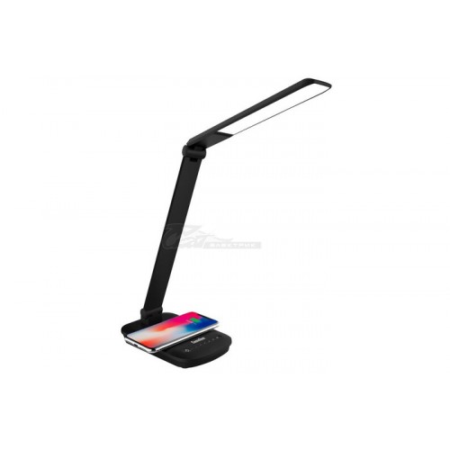 Светильник настольный KD-825 черный LED 8w 4500K регул. яркости, беспроводная зарядка Camelion