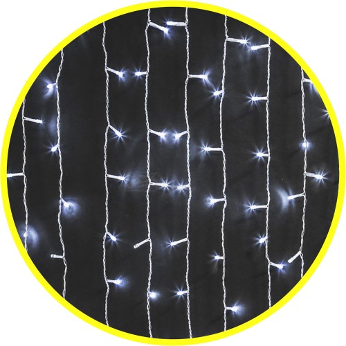 Гирлянда светодиодная занавес 3,0*3,0м (высота 3м) 500LED 8 режимов IP20 холодный белый Navigator