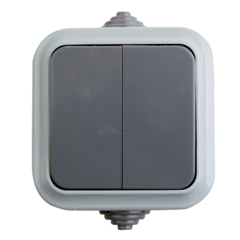 Выключатель 2-клавишный о/п IP54 REXANT