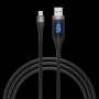 Шнур USB 3A для быстрой зарядки с дисплеем (USB-typeC) 1,2м плетеный FORZA