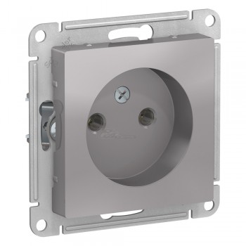 Розетка Atlasdesign 1мест. б/з Алюминий 16А