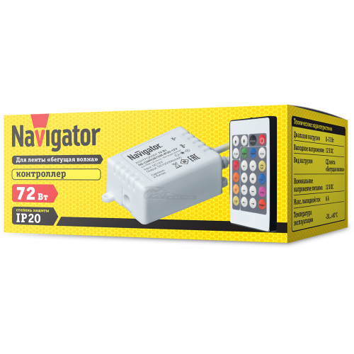 Контроллер для светодиодной ленты RGB "бегущая волна" 12v IP20 Navigator Контроллер для светодиодной ленты RGB "бегущая волна" 12v IP20 Navigator