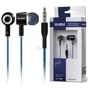 Наушники SVEN E-106 внутриканальные черный/синий