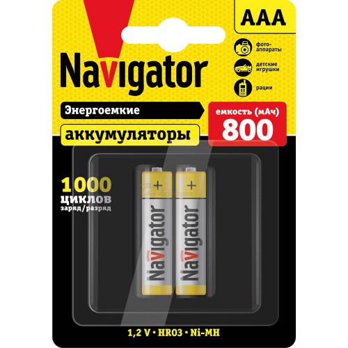 Аккумулятор AAА R3 Ni-MH 800 мА*h Navigator Аккумулятор AAА R3 Ni-MH 800 мА*h Navigator