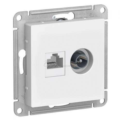 Розетка Atlasdesign двойная RG45+TV 5Е белая