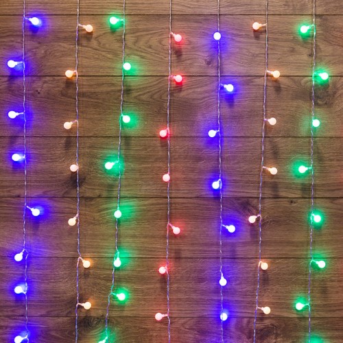 Гирлянда светодиодный дождь 1,5*1,5м шарики RGB Neon-night