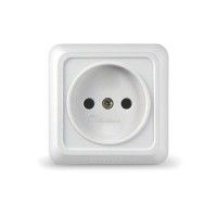 Розетка 1м о/п б/з 16А белая Universal Олимп
