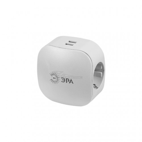 Адаптер сетевой тройник с/з +2*USB 2.1А SP-3e-USB-2A ЭРА