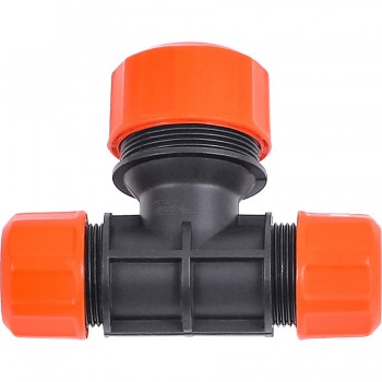 Тройник для шланга цанговый 1/2"-3/4"-1/2" Жук