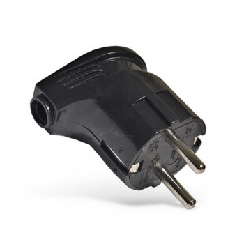 Вилка сетевая Universal угловая с/з черная