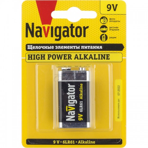 Элемент питания 6LR61 Navigator 9V BL-1