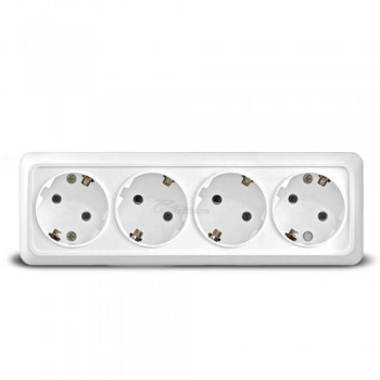 Розетка 4-мест откр уст. с/з Universal Олимп О1163